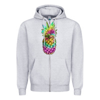 Heather Grey tie dye pineapple Zipper Hoodie - JahusDesignShop