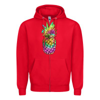 Red tie dye pineapple Zipper Hoodie - JahusDesignShop