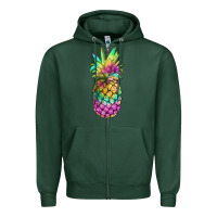 Sports Green tie dye pineapple Zipper Hoodie - JahusDesignShop