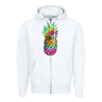 White tie dye pineapple Zipper Hoodie - JahusDesignShop