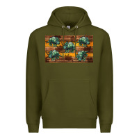 Army Green dinosaur triceratops sippy cup Premium Hoodie - Artiststas