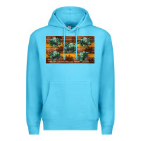 Ocean Blue dinosaur triceratops sippy cup Premium Hoodie - Artiststas