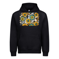 Black gemstone sunflower cowhide background Urban Hoodie - Jasminsmagicworld