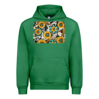 Emerald gemstone sunflower cowhide background Urban Hoodie - Jasminsmagicworld