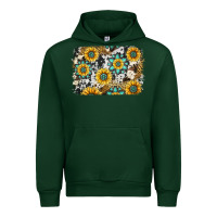 Foreset Green gemstone sunflower cowhide background Urban Hoodie - Jasminsmagicworld