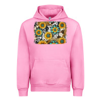Fuchsia Pink gemstone sunflower cowhide background Urban Hoodie - Jasminsmagicworld