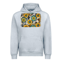 Heather Grey gemstone sunflower cowhide background Urban Hoodie - Jasminsmagicworld