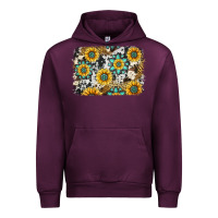Mauve Wine gemstone sunflower cowhide background Urban Hoodie - Jasminsmagicworld