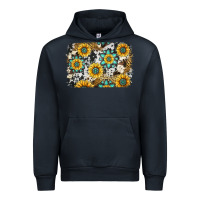Navy gemstone sunflower cowhide background Urban Hoodie - Jasminsmagicworld