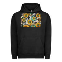 Pigment Black gemstone sunflower cowhide background Urban Hoodie - Jasminsmagicworld