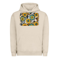 Pigment French Oak gemstone sunflower cowhide background Urban Hoodie - Jasminsmagicworld
