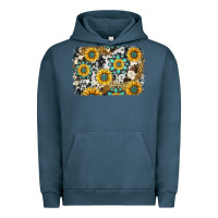 Pigment Midnight Navy gemstone sunflower cowhide background Urban Hoodie - Jasminsmagicworld