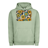 Pigment Oil Green gemstone sunflower cowhide background Urban Hoodie - Jasminsmagicworld