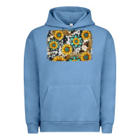 Pigment Pebble Blue gemstone sunflower cowhide background Urban Hoodie - Jasminsmagicworld