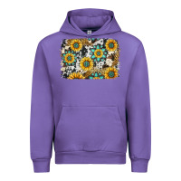 Tulip gemstone sunflower cowhide background Urban Hoodie - Jasminsmagicworld