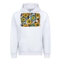 White gemstone sunflower cowhide background Urban Hoodie - Jasminsmagicworld