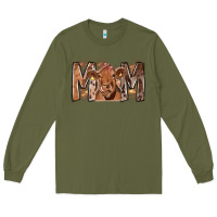 Army Green Rodeo Mom Cow Long Sleeve Tee - CowhideDigitalArt