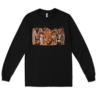 Black Rodeo Mom Cow Long Sleeve Tee - CowhideDigitalArt
