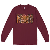 Burgundy Rodeo Mom Cow Long Sleeve Tee - CowhideDigitalArt
