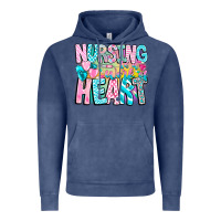 Vintage Denim Nursing is a work of heart Vintage Hoodie - CowhideDigitalArt