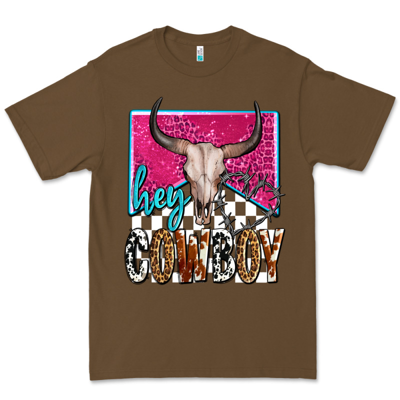 Western Hey Cowboy Premium Tee by OliviaCreatesArt | Teevron