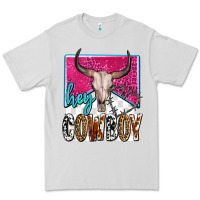 Dove Grey western hey cowboy Premium Tee - OliviaCreatesArt