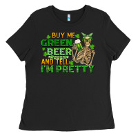 Black buy me green beer and tell me i'm pretty Ladies Tee - FaDigitalArtStudio