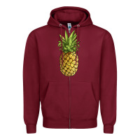 Burgundy pineapple Zipper Hoodie - JahusDesignShop