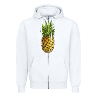 White pineapple Zipper Hoodie - JahusDesignShop