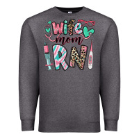 Charcoal Heather wife mom rn registered nurse Premium Sweatshirt - RanaPortraitStore