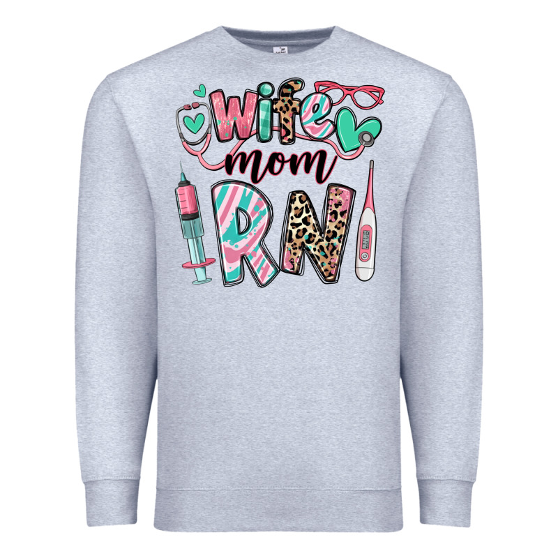 Wife Mom Rn Registered Nurse Premium Sweatshirt by RanaPortraitStore | Teevron