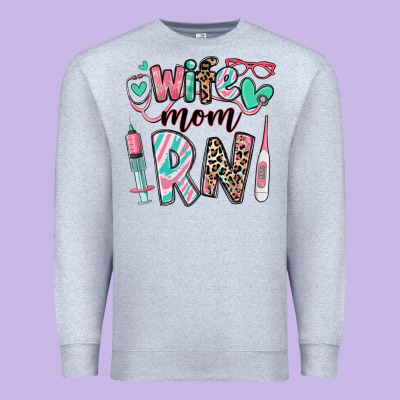 Wife Mom Rn Registered Nurse Premium Sweatshirt Designed By Ranaportraitstore