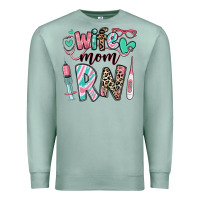 Seafoam wife mom rn registered nurse Premium Sweatshirt - RanaPortraitStore