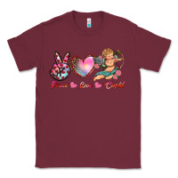 Burgundy peace love cupid Classic Tee - RanaPortraitStore