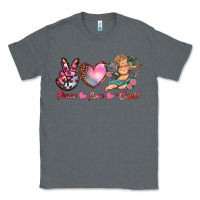 Charcoal Heather peace love cupid Classic Tee - RanaPortraitStore