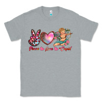 Heather Grey peace love cupid Classic Tee - RanaPortraitStore