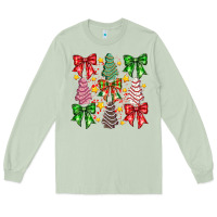 Matcha Christmas Cake Bow Long Sleeve Tee - CowhideDigitalArt