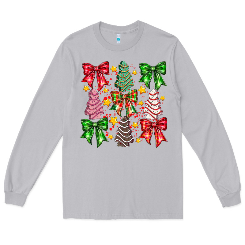 Christmas Cake Bow Long Sleeve Tee by CowhideDigitalArt | Teevron