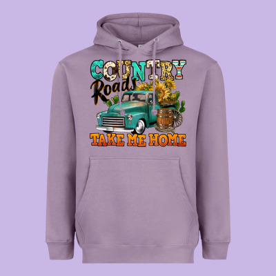 Country Roads Take Me Home Vintage Truck Heavyweight Hoodie Designed By Jasminsmagicworld