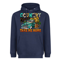 Navy country roads take me home vintage truck Heavyweight Hoodie - Jasminsmagicworld