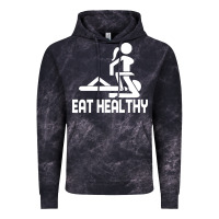 Cloud Black eat healthy Vintage Hoodie - DesigneFamous