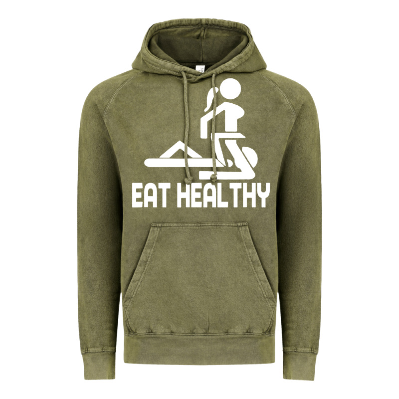 Eat Healthy Vintage Hoodie by DesigneFamous | Teevron