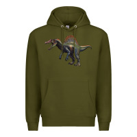 Army Green spinosaurus Premium Hoodie - Artiststas