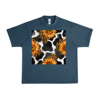 Midnight Navy cowhide leopard sunflower seamless pattern Urban Heavy Tee - BundleAndBundleShop