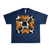 Navy cowhide leopard sunflower seamless pattern Urban Heavy Tee - BundleAndBundleShop
