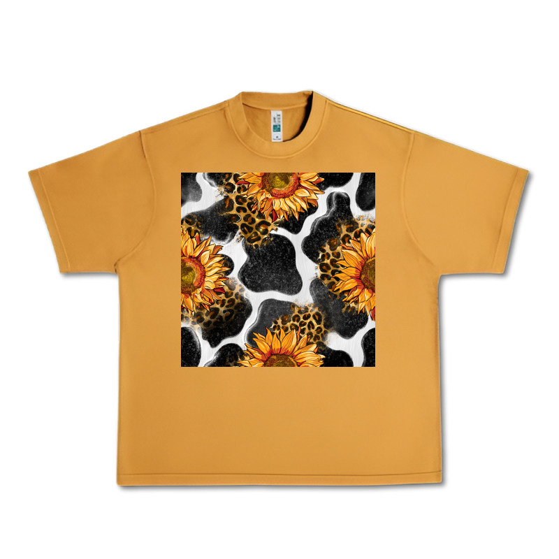 Cowhide Leopard Sunflower Seamless Pattern Urban Heavy Tee by BundleAndBundleShop | Teevron