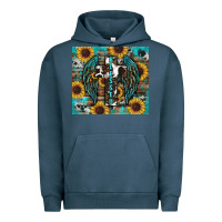 Pigment Midnight Navy western blessed sunflower's Urban Hoodie - RanaPortraitStore
