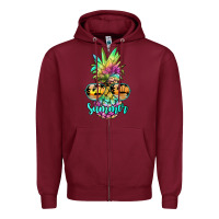 Burgundy tie dye pineapple, summer Zipper Hoodie - JahusDesignShop
