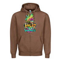 Chestnut tie dye pineapple, summer Zipper Hoodie - JahusDesignShop