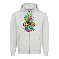 Dove Grey tie dye pineapple, summer Zipper Hoodie - JahusDesignShop
